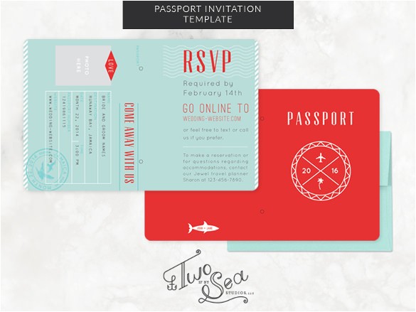 Passport Wedding Invitation Template 16 Passport Invitation Templates Free Sample Example