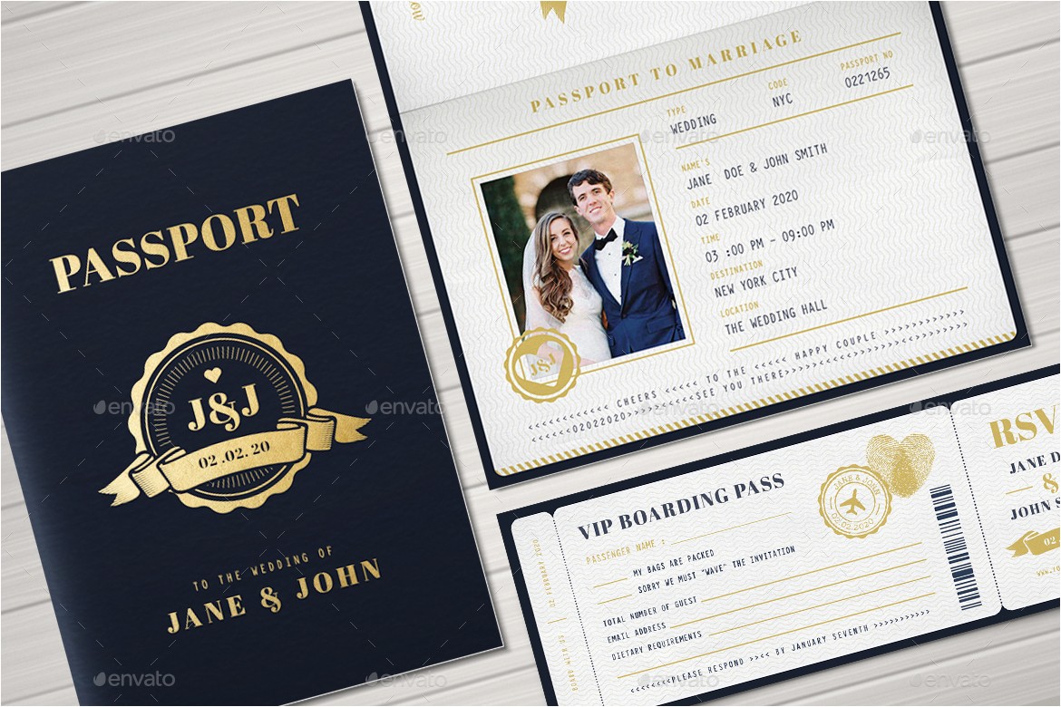 Passport Wedding Invitation Template Passport Wedding Invitation by Vector Vactory Graphicriver