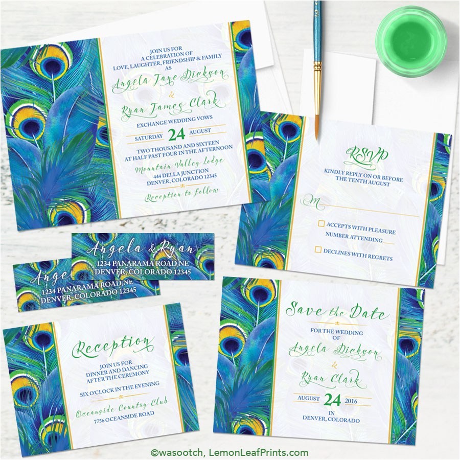 Peacock Wedding Invitation Sets Party Simplicity Peacock Wedding Invitation Sets Party