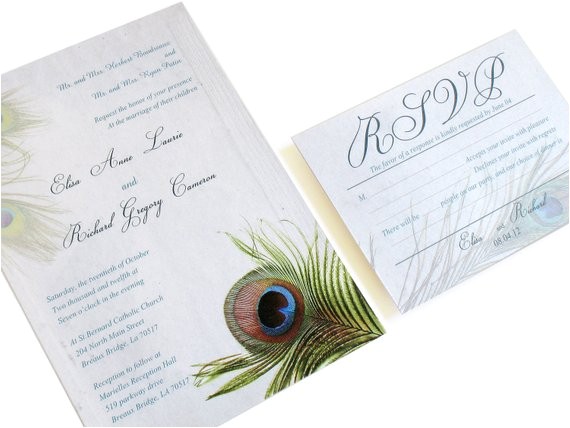 Peacock Wedding Invitation Sets Peacock Wedding Invitation Set Peacock Feather Invitation