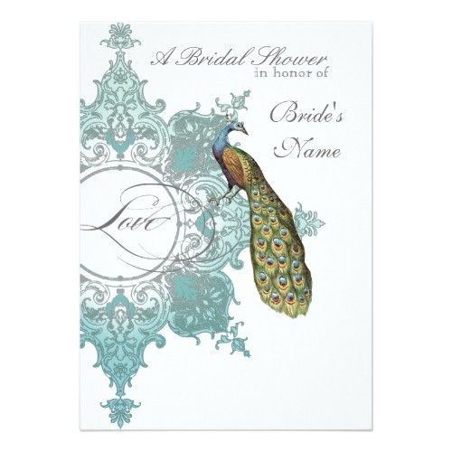 Peacock Wedding Shower Invitations Diy Customized Weddings Baroque Peacock Bridal Shower