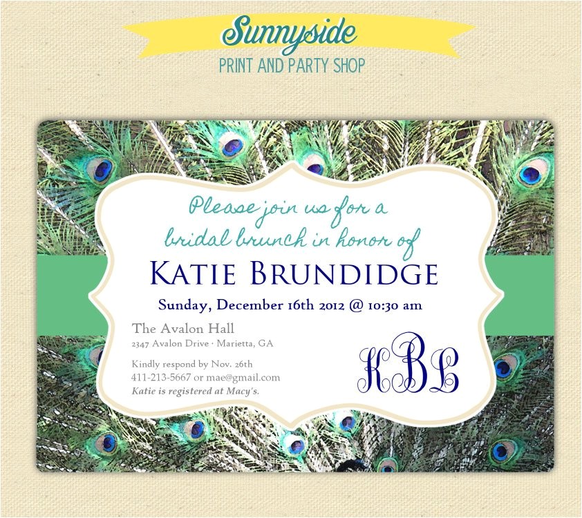Peacock Wedding Shower Invitations Peacock Bridal Shower Invitation Monogram by Peacock Wedding Shower Invitations Peacock Bridal Shower Invitation Monogram by