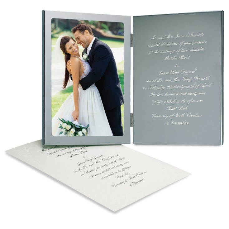 Picture Frame Wedding Invitations Engraved Wedding Invitation Photo Frame Wedding