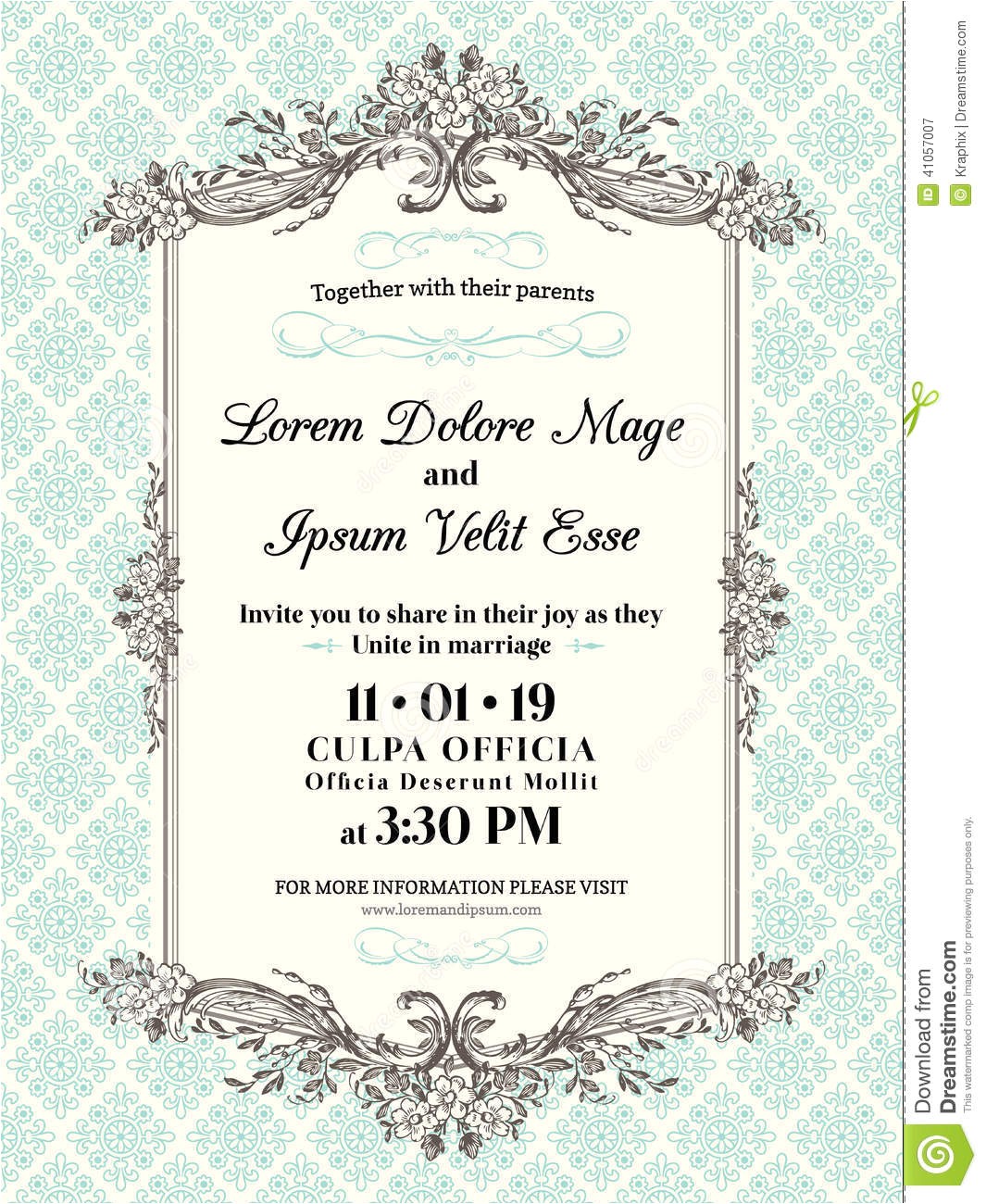 Picture Frame Wedding Invitations Vintage Wedding Invitation Border and Frame Stock Vector