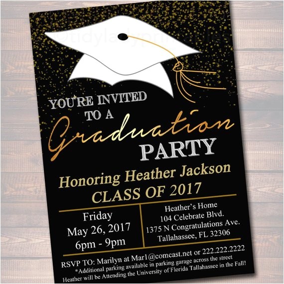 Picture Graduation Party Invitations Editable Graduation Party Invitation High School Graduation