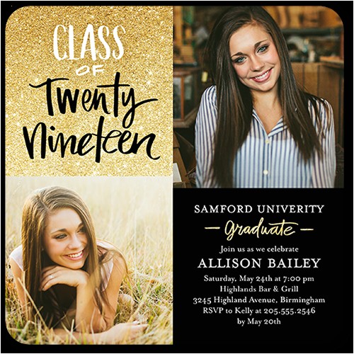 Pictures for Graduation Invitations Glistening Grad 5×5 Flat Stationery Invitation Shutterfly