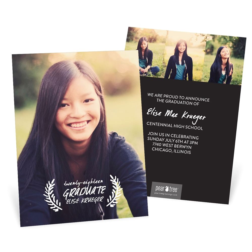 Pictures Of Graduation Invitations Rest On Your Laurels Vertical Graduation Announcements Pictures Of Graduation Invitations Rest On Your Laurels Vertical Graduation Announcements