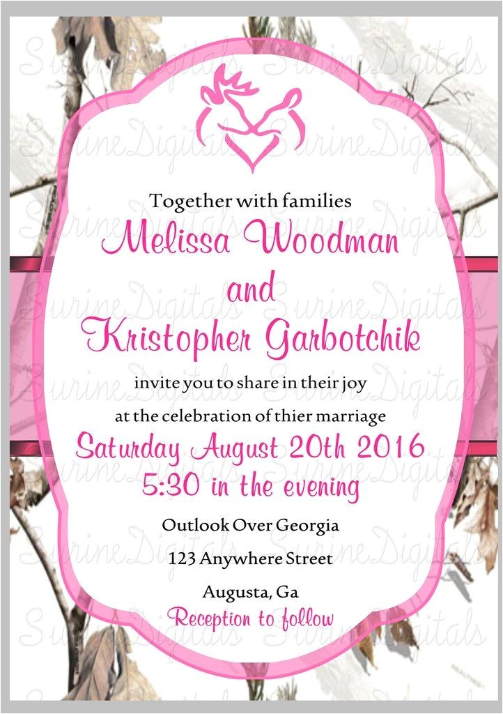 Pink Camouflage Wedding Invitations Pink Camouflage Wedding Invitations Images Ideas Abou with