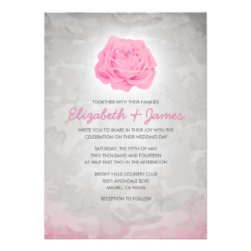 Pink Camouflage Wedding Invitations Trendy Pink Camo Wedding Invitations 5 Quot X 7 Quot Invitation