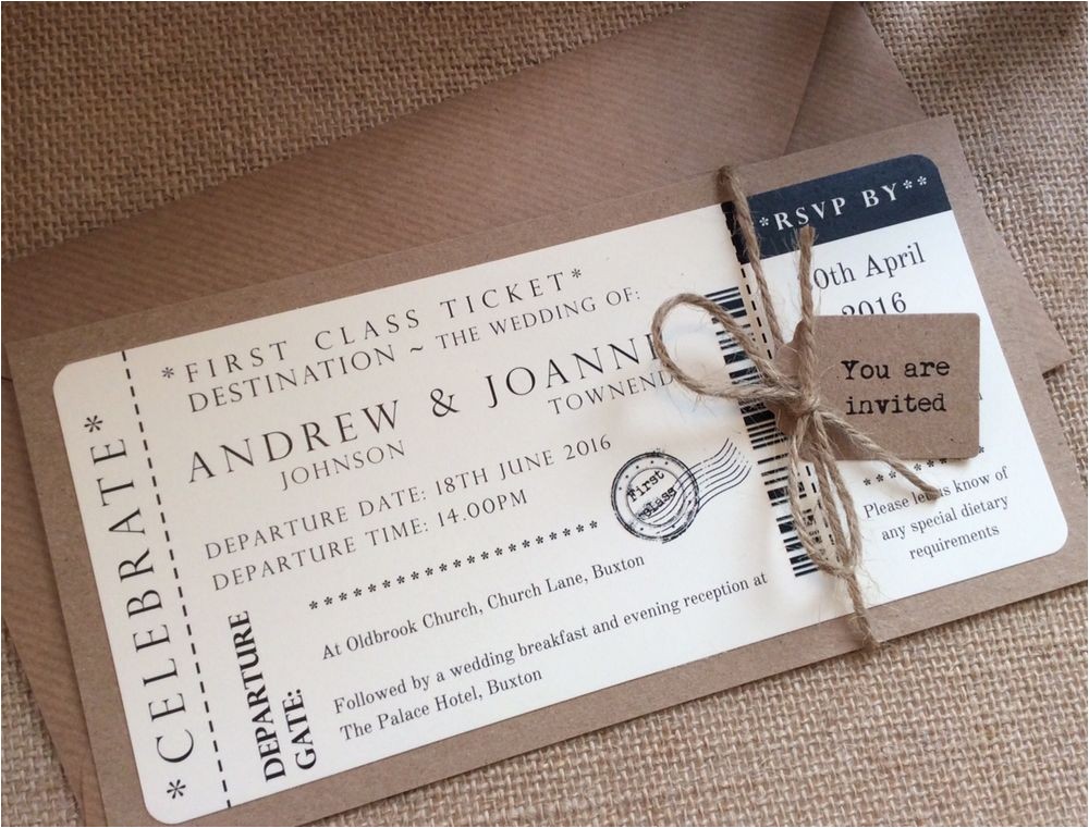 Plane Ticket Wedding Invitation Template Free Flight Ticket Wedding Invitation Template Mini Bridal