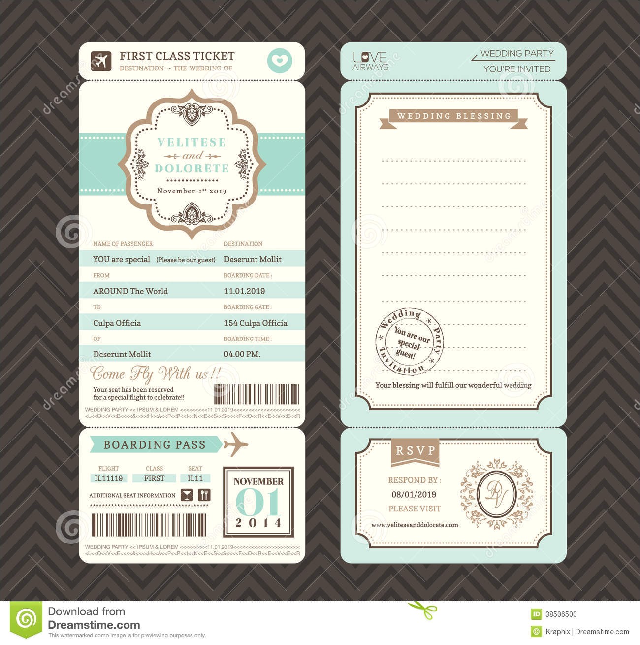 Plane Ticket Wedding Invitation Template Free Wedding Ticket Invitation Template