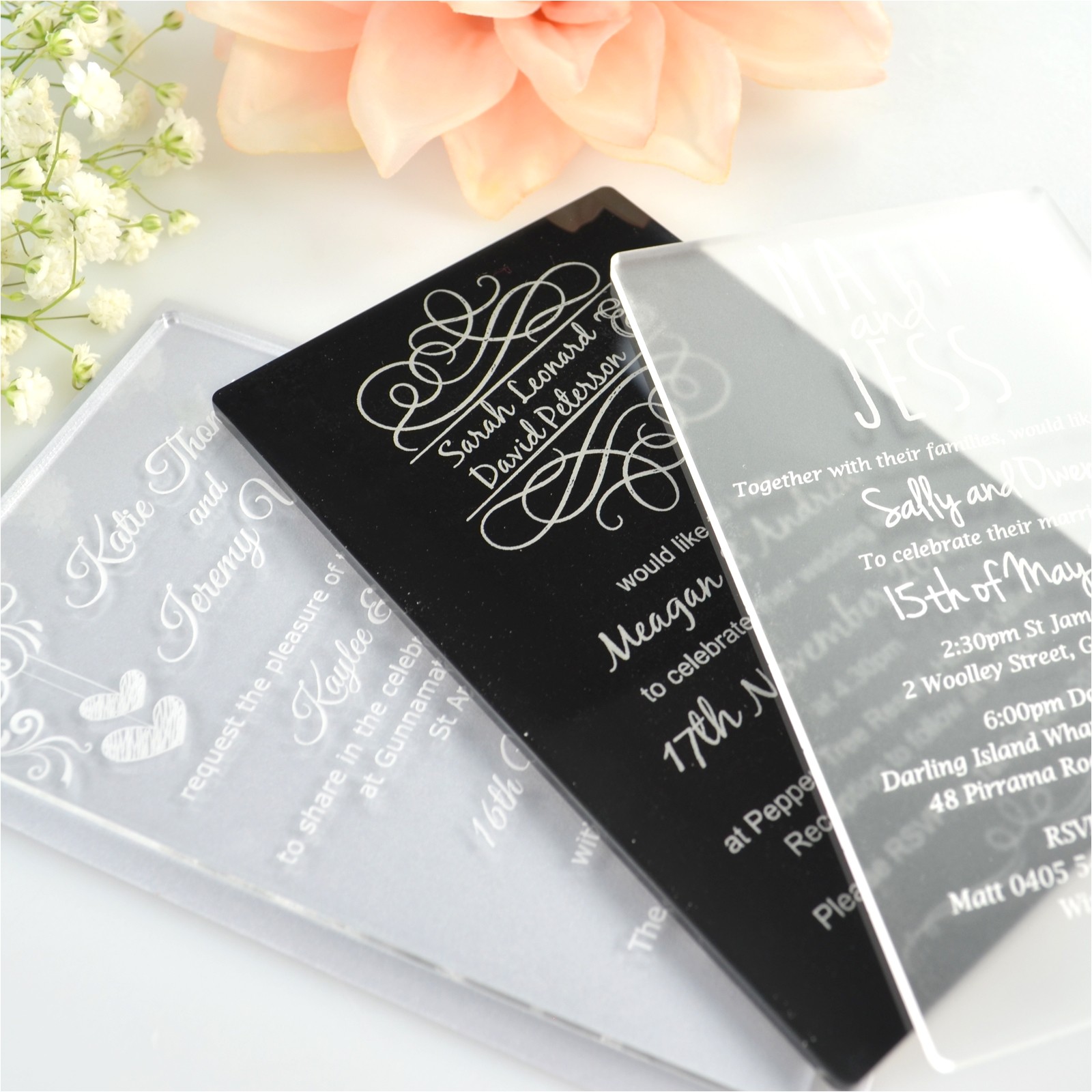 Plexiglass Invitations Wedding 11b Engraved Acrylic Wedding Invitations Unique Wedding