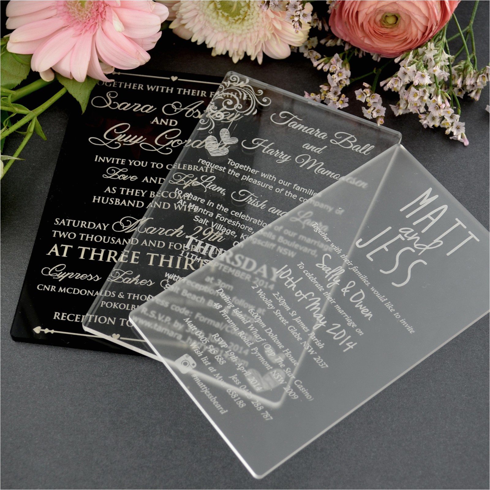 Plexiglass Invitations Wedding 11b Engraved Acrylic Wedding Invitations Unique Wedding