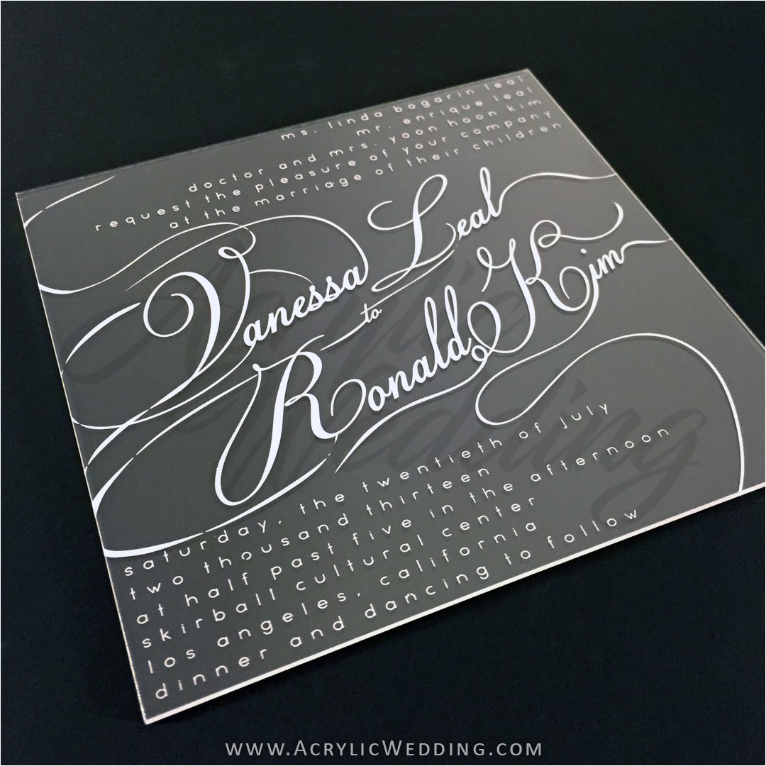Plexiglass Invitations Wedding Frosted Acrylic Wedding Invitation Acrylic Wedding