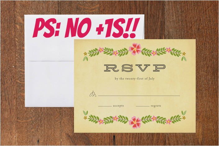 Plus One Wedding Invitation Wording How to Tell Your Guests they Don 39 T Get A 1 Offbeatbride