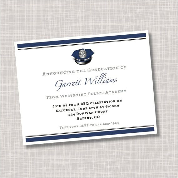 Police Academy Graduation Invitation Wording Custom Police Academy Graduation Announcements Invitations