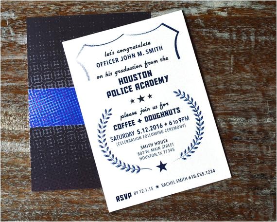 Police Academy Graduation Invitation Wording Police Academy Graduation Invitations Front by