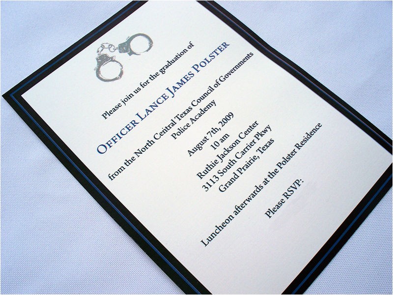 Police Academy Graduation Invitation Wording Thin Blue Line Police Academy Graduation Announcement or