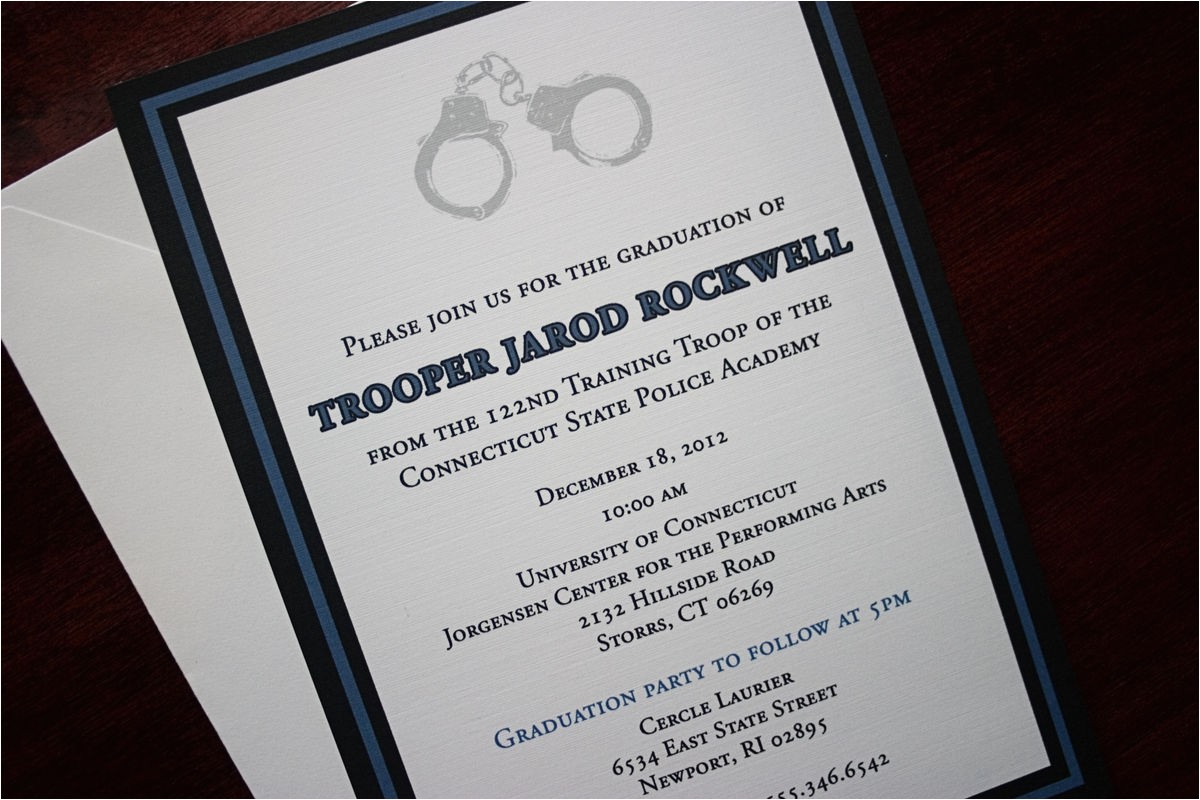 Police Wedding Invitations Thin Blue Line Police Academy Graduation Announcement or Police Wedding Invitations Thin Blue Line Police Academy Graduation Announcement or