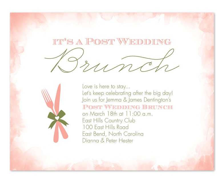 Post Wedding Breakfast Invitation Wording Post Wedding Brunch Party Invitations by Invitation