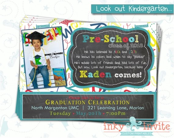 Pre K Graduation Invitations Pre School Graduation Invitation Pre K Class Graduation
