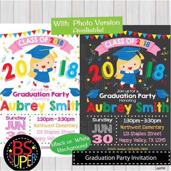 Pre Printed Graduation Party Invitations Graduation Party Invitation Kindergarten Graduation Invite Pre Printed Graduation Party Invitations Graduation Party Invitation Kindergarten Graduation Invite