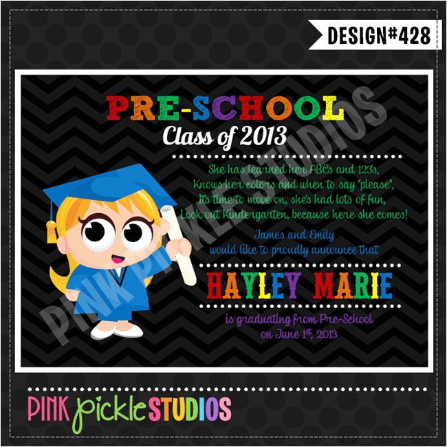 Pre Printed Graduation Party Invitations Preschool Graduation Party Invitation Pre Printed Graduation Party Invitations Preschool Graduation Party Invitation