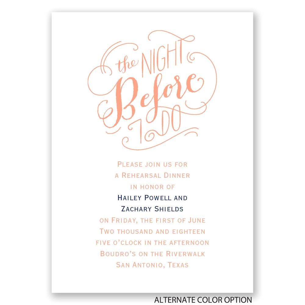 Pre Wedding Dinner Invitation Wording the Night before Mini Rehearsal Dinner Invitation
