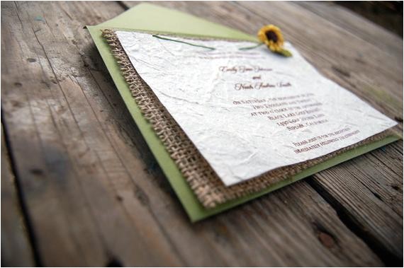 Premade Wedding Invitations Items Similar to Premade Rustic Burlap Sunflower Wedding