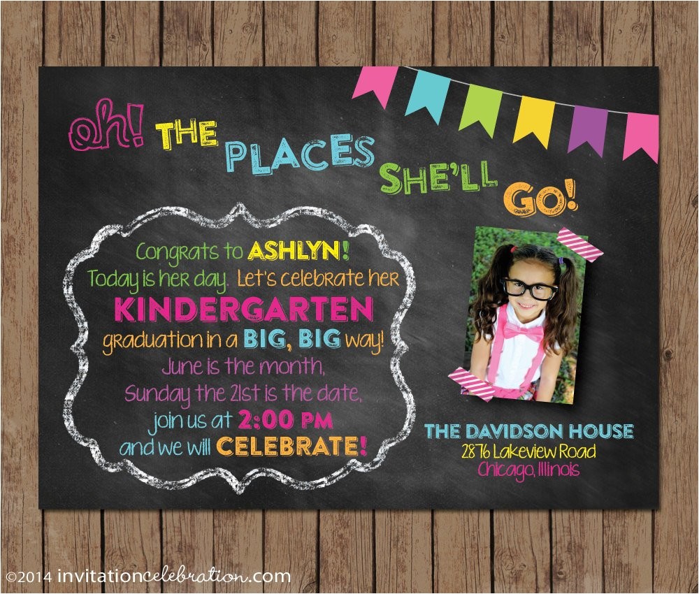 Preschool Graduation Invitation Dr Seuss Kindergarten Graduation Invitation Preschool