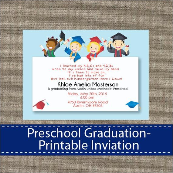 Preschool Graduation Invitation Preschool Graduation Invitation Diy Printable