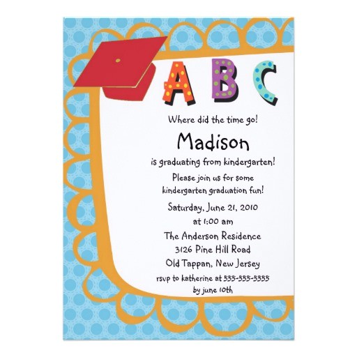 Preschool Graduation Invitation Wording Cute Pink Boys Kindergarten Graduation Invitation Zazzle