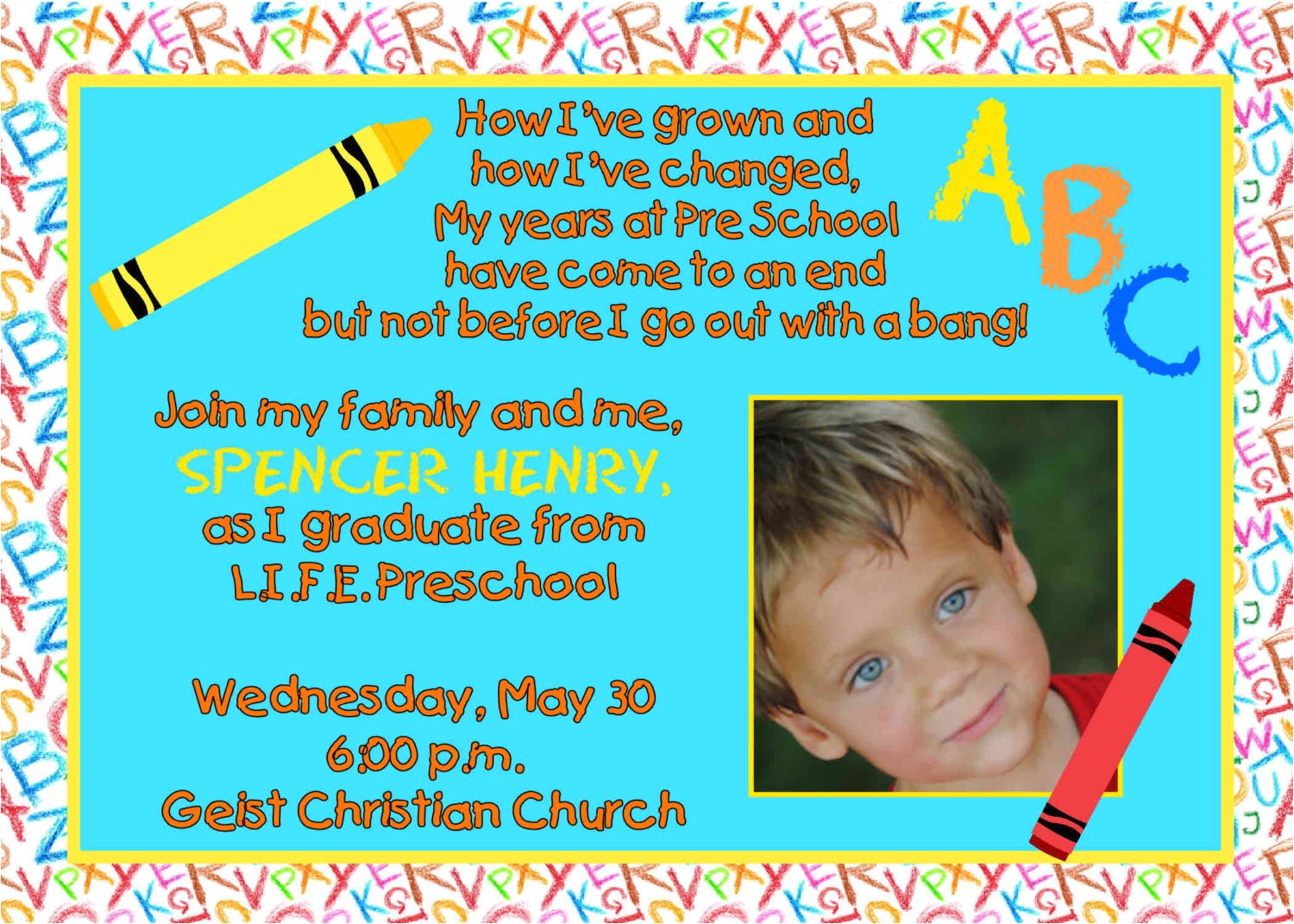 Preschool Graduation Invitation Wording Entering Kindergarten Quotes Quotesgram
