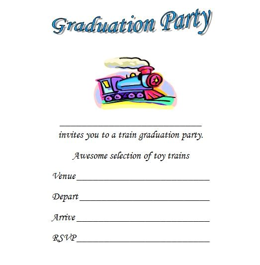 Preschool Graduation Invitation Wording Train Kindergarten Graduation Invitations