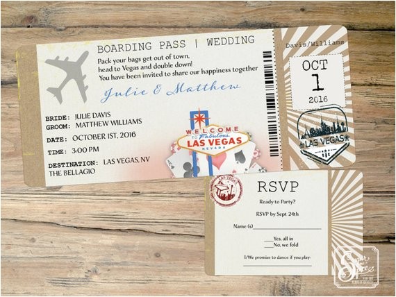 Printable Las Vegas Wedding Invitations Las Vegas Wedding Invitation Destination by