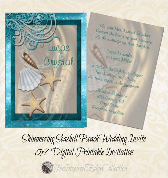 Printable Seashell Wedding Invitations Shimmering Seashell Beach Wedding Invitation Summer Wedding Printable Seashell Wedding Invitations Shimmering Seashell Beach Wedding Invitation Summer Wedding