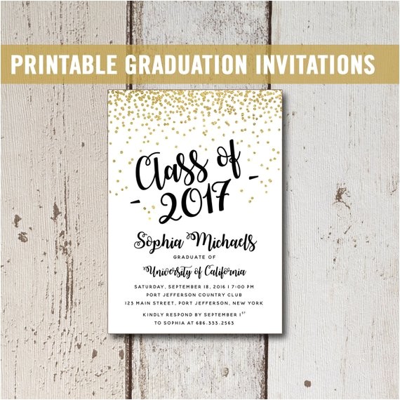 Printing Graduation Invitations at Home College Graduation Invitation Printable High School