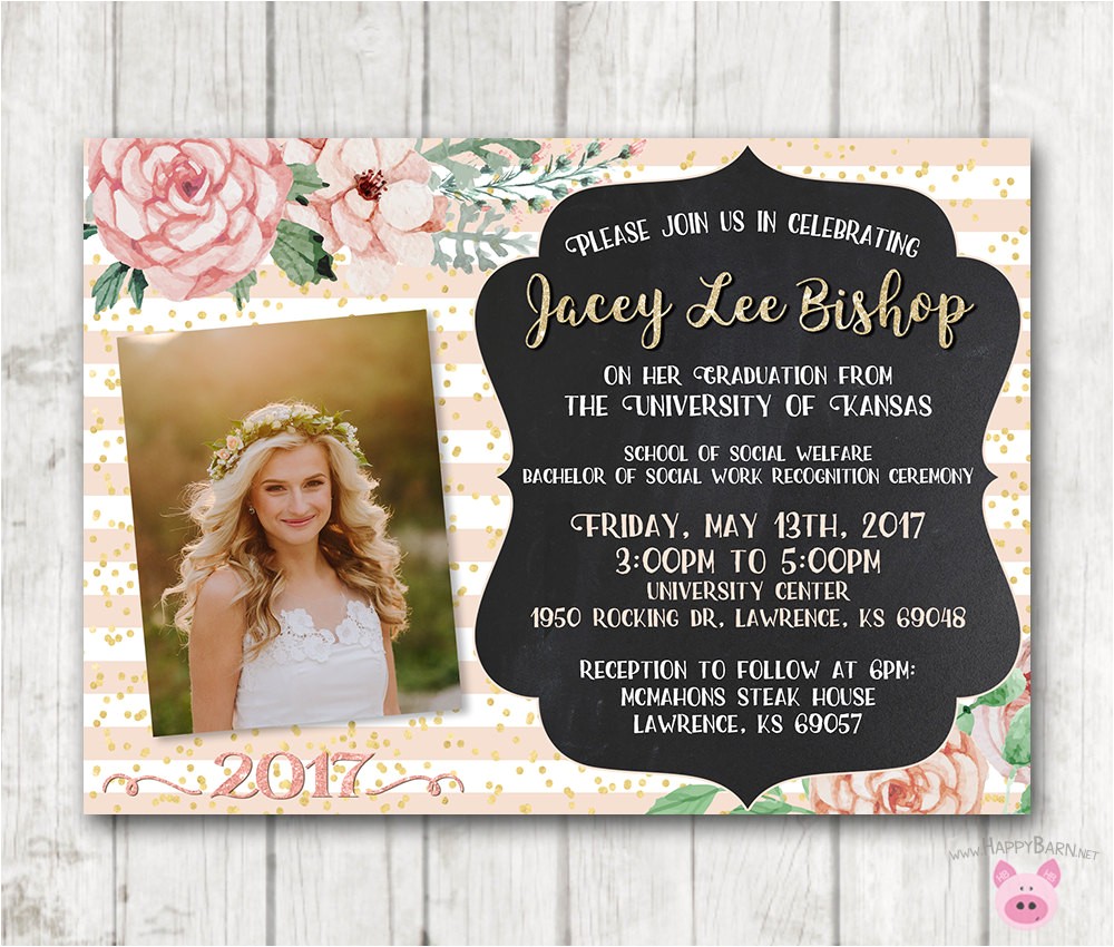 Printing Graduation Invitations at Home Printable Graduation Invitations Floral Graduation