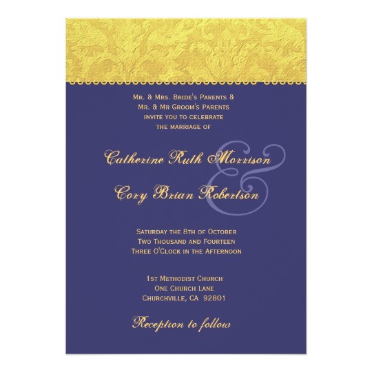 Purple and Yellow Wedding Invitations Purple and Yellow Damask Wedding Invitation R436 Zazzle