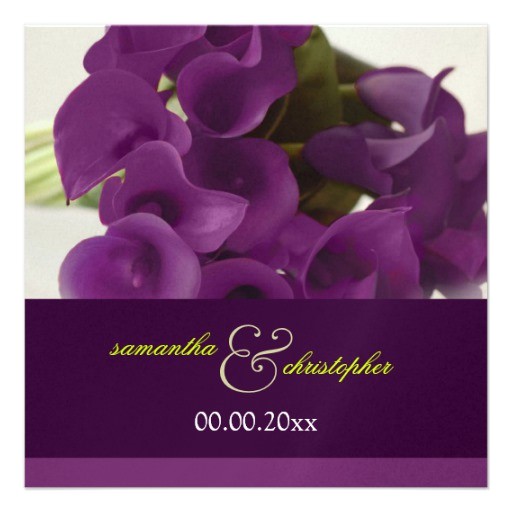 Purple Calla Lily Wedding Invitations Pixdezines Purple Calla Lilies Diy Custom Invitation Zazzle