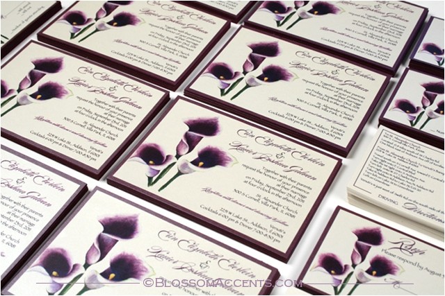 Purple Calla Lily Wedding Invitations Wedding Blossoms Purple Calla Lily Wedding Invitation