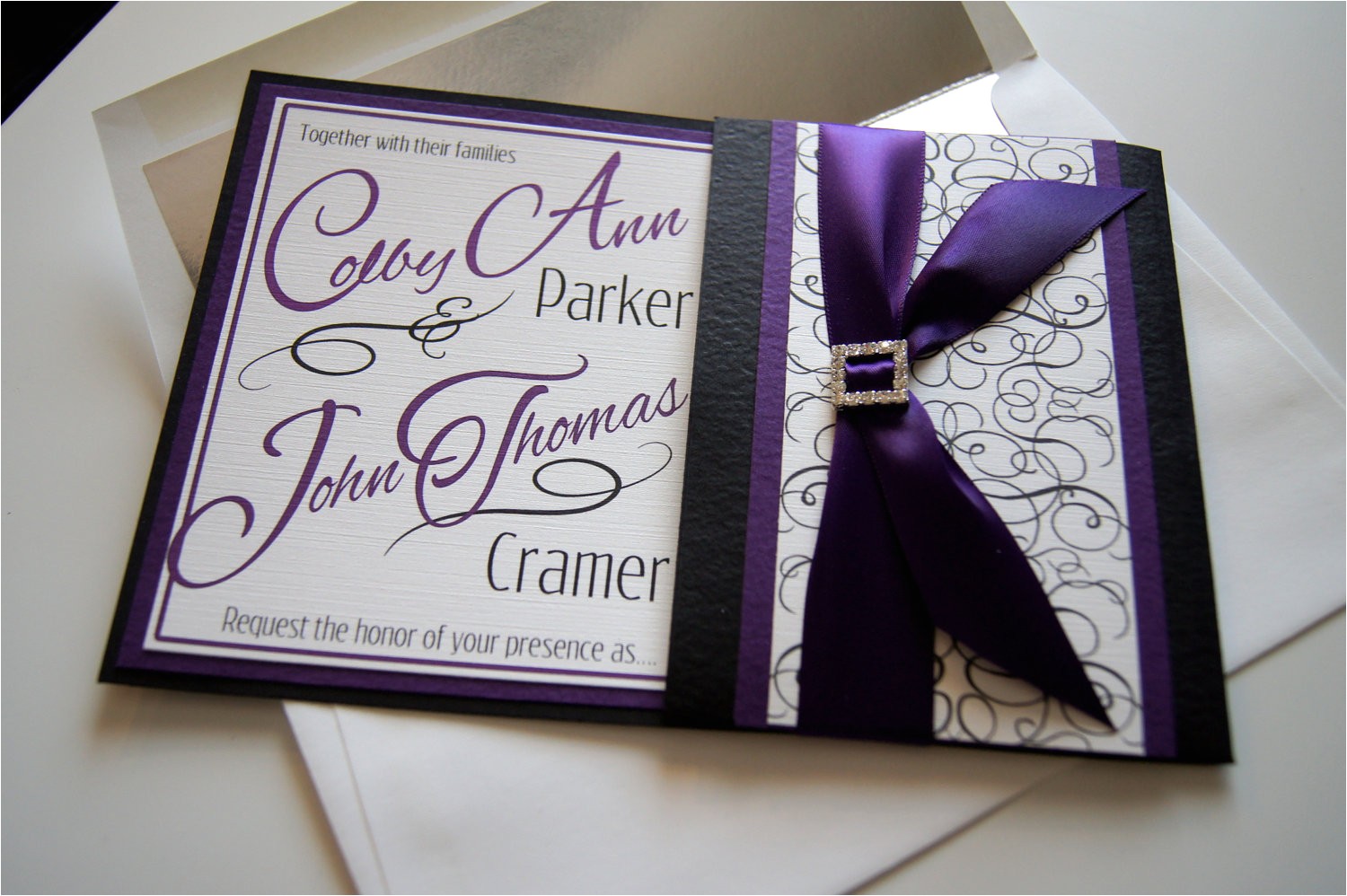 Purple Silver and Black Wedding Invitations Purple and Black Wedding Invitations is the Fresh Ideas Of
