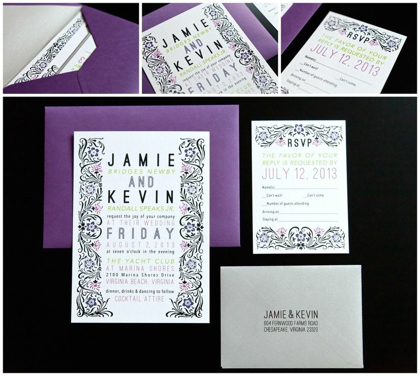Purple Silver and Black Wedding Invitations Purple and Silver Wedding Invitations Image Of Black and