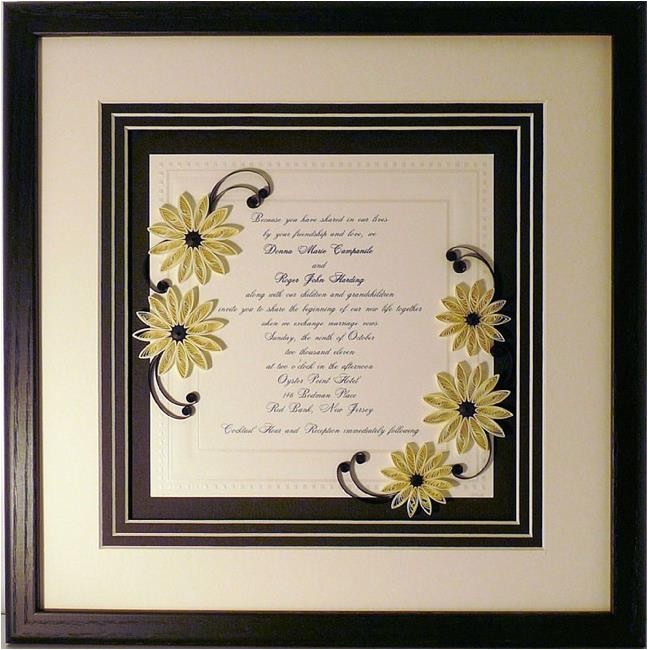 Quilled Wedding Invitation Keepsake Quilled Custom Wedding Invitation Keepsake by Sandra J