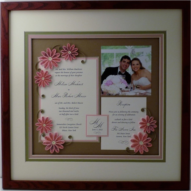 Quilled Wedding Invitation Keepsake Quilled Wedding Photo and Invitation Keepsake Gallery