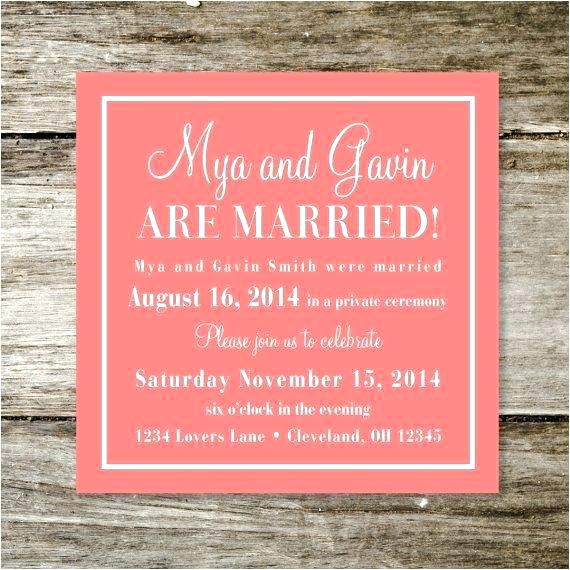 Reception Invitations after Private Wedding New Wedding Reception Invitation Wording after Private