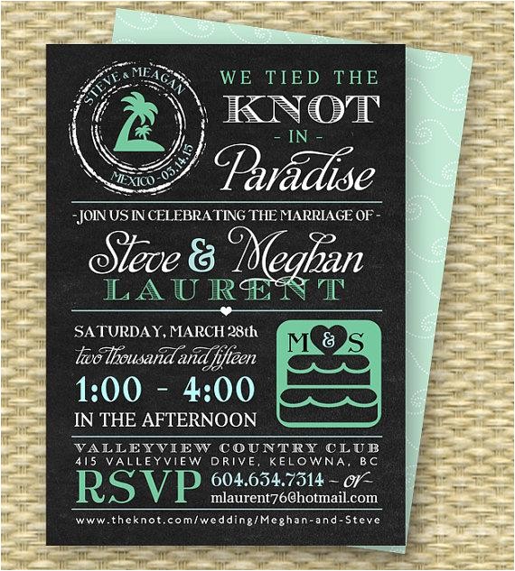 Reception Invites after Destination Wedding Chalkboard Post Destination Wedding Reception Invitation Reception Invites after Destination Wedding Chalkboard Post Destination Wedding Reception Invitation
