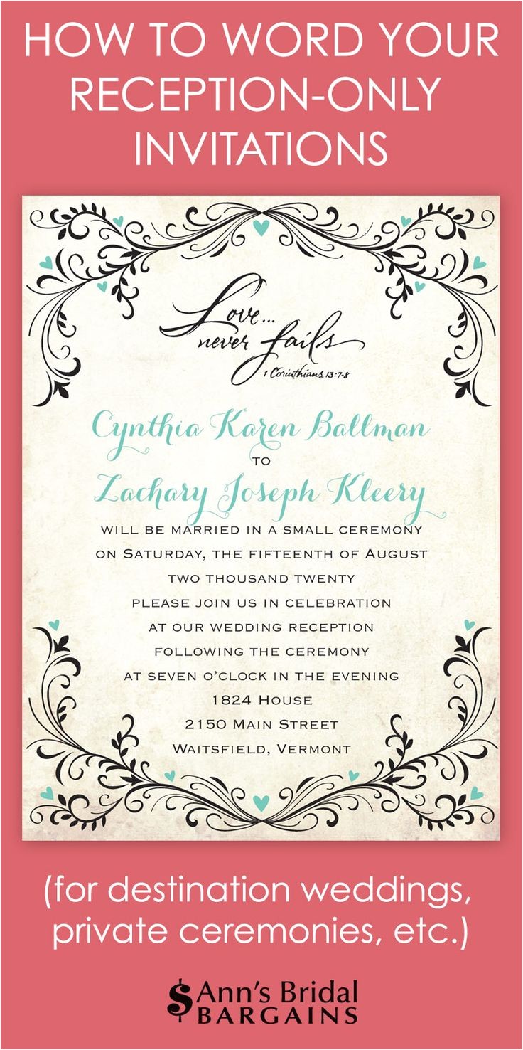 Reception to Follow On Wedding Invitation Wedding Invitation Wording Cocktail Hour and Reception to