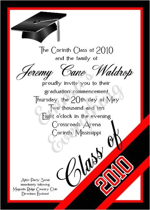 Red and Black Graduation Invitations Corner Year Graduation Invitation Red Black Eric