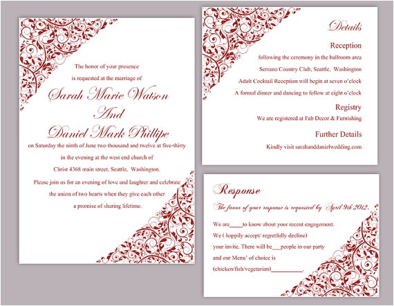 Red and White Wedding Invitation Templates Blank Red Wedding Invitation Template orderecigsjuice Info